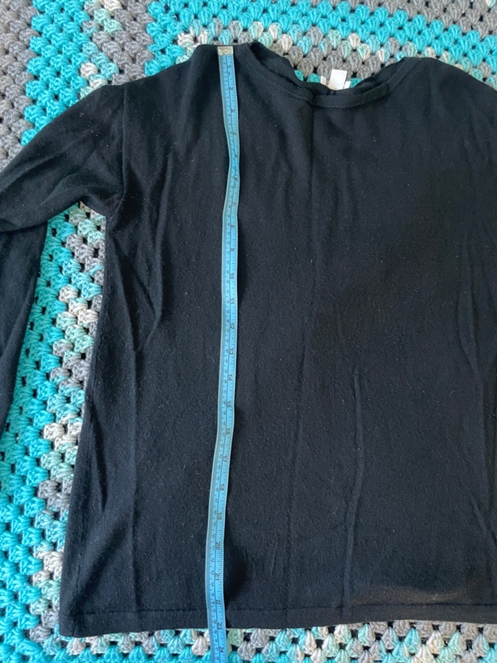 J. Jill Black Merino Wool Long Sleeve Top - Picture 5 of 5